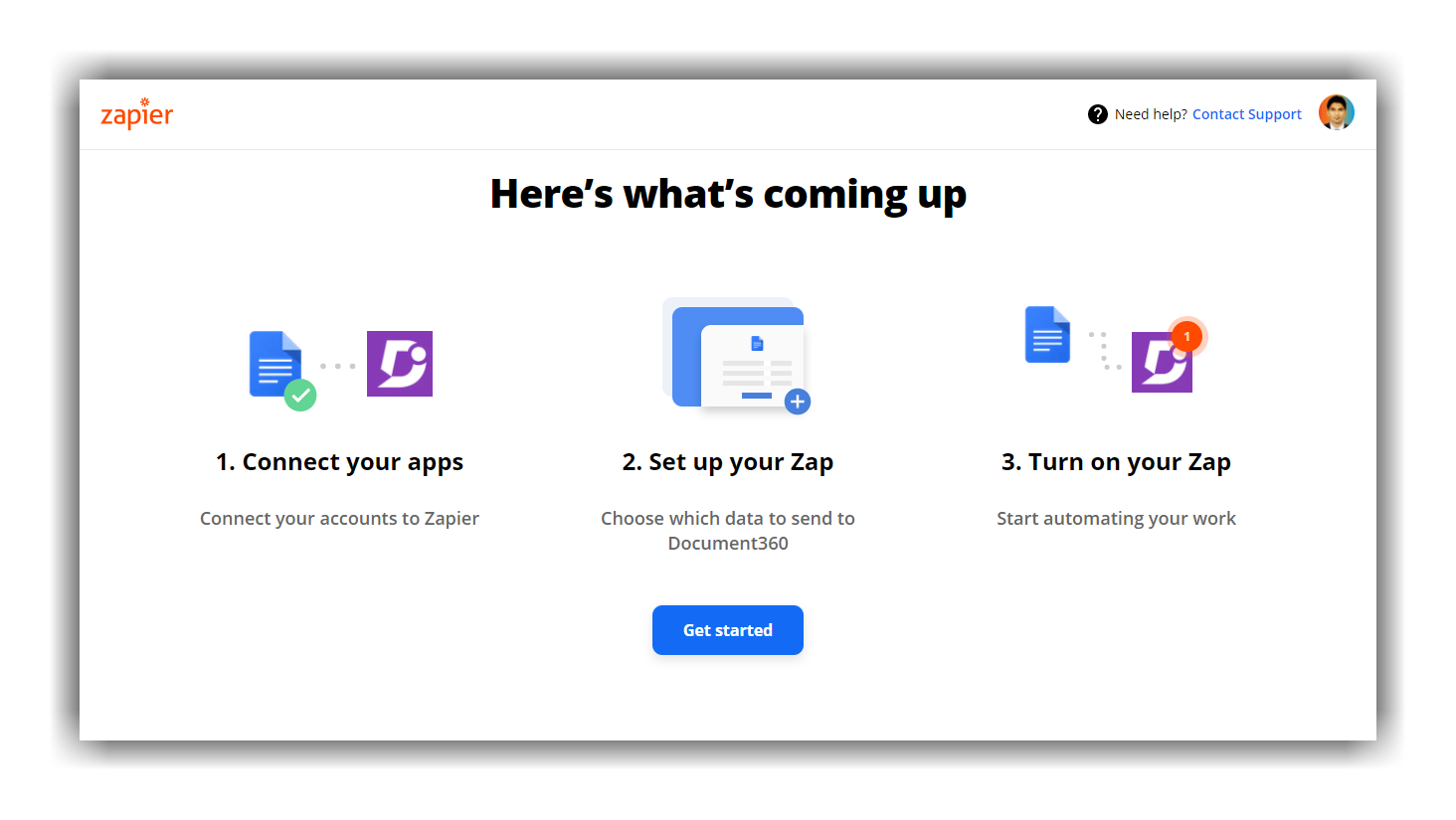 how-to-setup-google-docs-and-document360-using-zapier